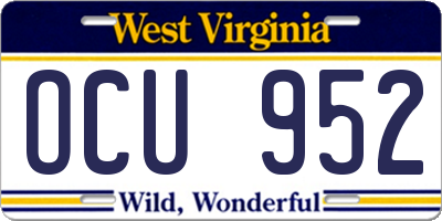WV license plate OCU952