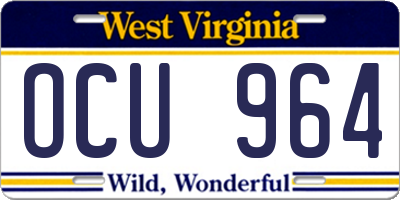 WV license plate OCU964