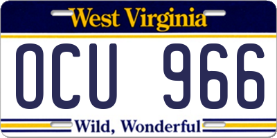 WV license plate OCU966