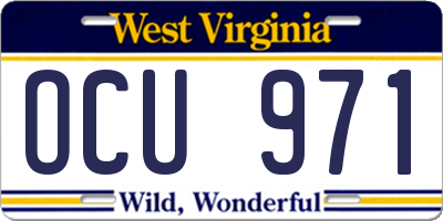 WV license plate OCU971