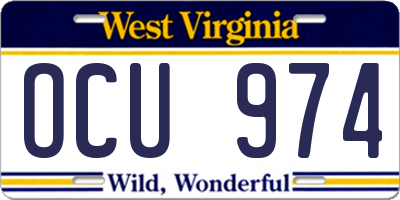WV license plate OCU974