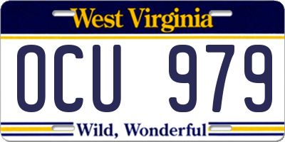 WV license plate OCU979