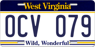 WV license plate OCV079