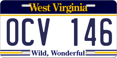 WV license plate OCV146