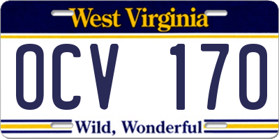 WV license plate OCV170