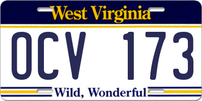 WV license plate OCV173
