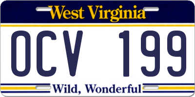 WV license plate OCV199