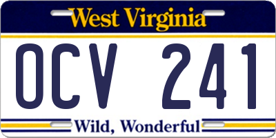 WV license plate OCV241