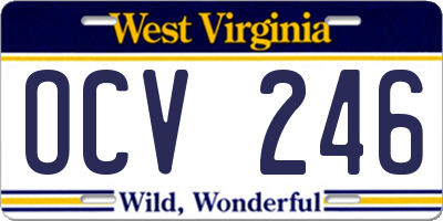 WV license plate OCV246