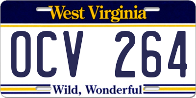 WV license plate OCV264