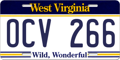 WV license plate OCV266