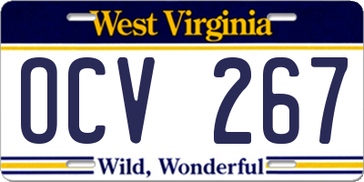 WV license plate OCV267