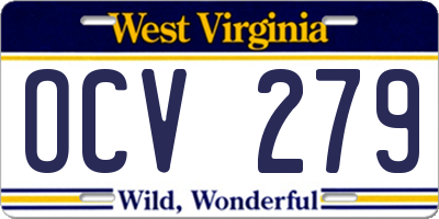 WV license plate OCV279