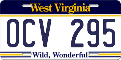WV license plate OCV295
