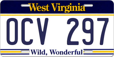 WV license plate OCV297