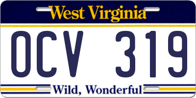 WV license plate OCV319