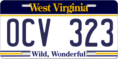 WV license plate OCV323