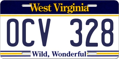WV license plate OCV328