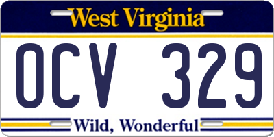 WV license plate OCV329