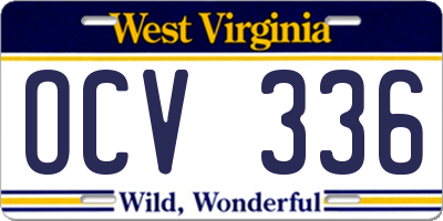 WV license plate OCV336