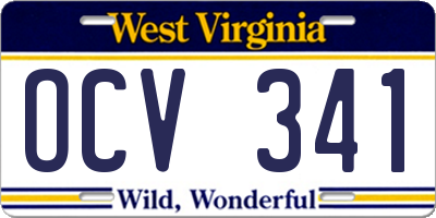 WV license plate OCV341