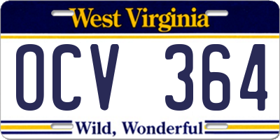 WV license plate OCV364
