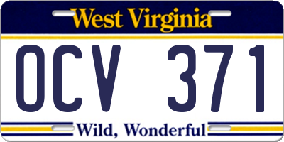 WV license plate OCV371