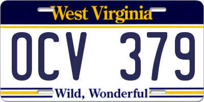 WV license plate OCV379