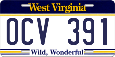 WV license plate OCV391