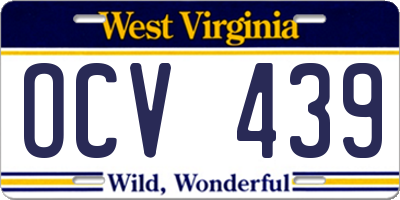 WV license plate OCV439