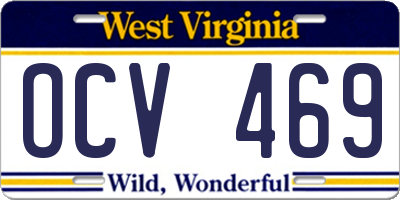 WV license plate OCV469