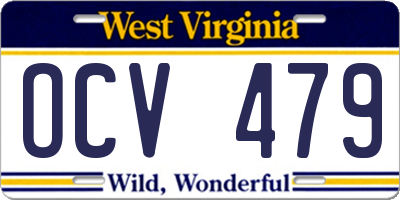 WV license plate OCV479