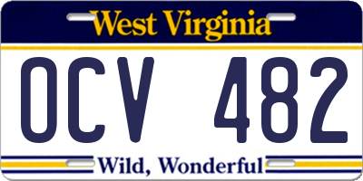 WV license plate OCV482