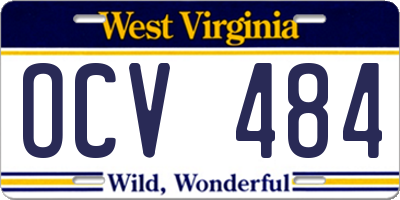 WV license plate OCV484