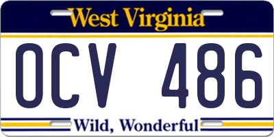WV license plate OCV486