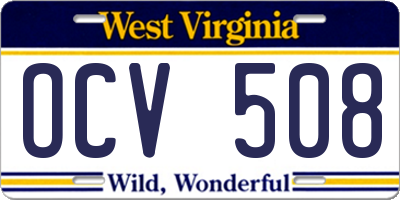 WV license plate OCV508