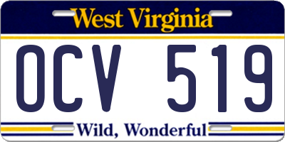 WV license plate OCV519