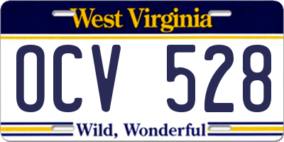 WV license plate OCV528
