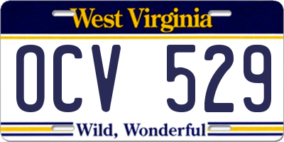 WV license plate OCV529