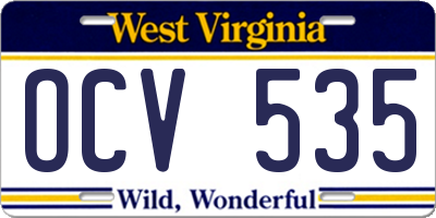 WV license plate OCV535