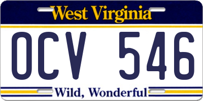 WV license plate OCV546