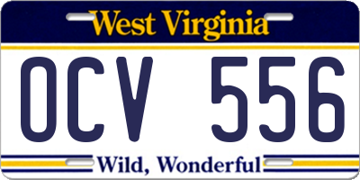 WV license plate OCV556