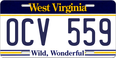 WV license plate OCV559