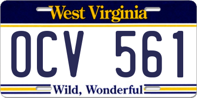 WV license plate OCV561