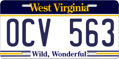 WV license plate OCV563