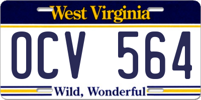 WV license plate OCV564