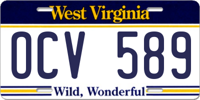 WV license plate OCV589