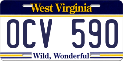 WV license plate OCV590