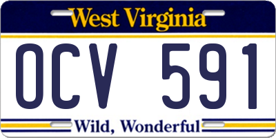 WV license plate OCV591