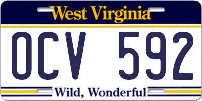 WV license plate OCV592